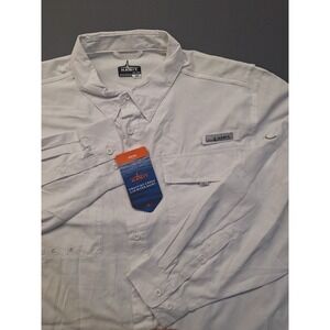 Mens HABIT 2XL‎ Crayfish Creek L/S River Shirt White UPF Cooling Quick Dry NWT